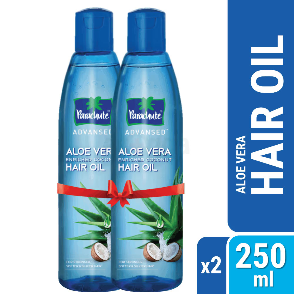 Parachute Hair Oil Advansed Aloe Vera Enriched Coconut Pack of 2 250ml each